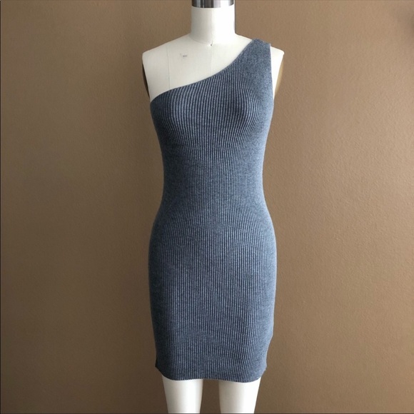 Zara | Dresses | Zara Grey One Shoulder 